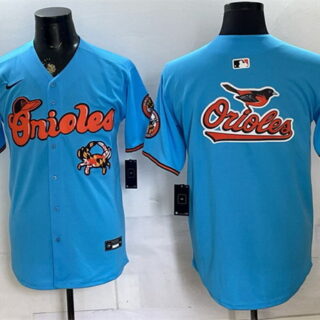 Men's Baltimore Orioles Team Big Logo Blue With Patch Vapor Premier Limited Stitched Baseball Jerseys