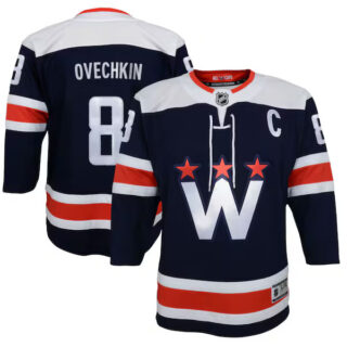 Youth Alexander Ovechkin Washington Capitals #8 2020/21 Alternate Premier Player Jersey - Navy