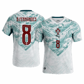 B.FERNANDES #8 Portugal Away Soccer Jersey World Cup 2026 White&Green