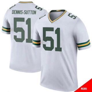 Men's #51 Dani Dennis Sutton White Legend Green Bay Packers Color Rush Jersey