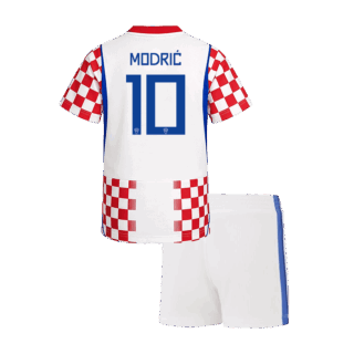 MODRIC #10 Kids Fan Croatia Home Soccer Jersey Kit (Jersey+Shorts) World Cup 2026 Red&White