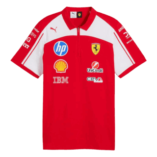 Men 2026 Scuderia Ferrari F1 Racing Team Polo Shirt Red
