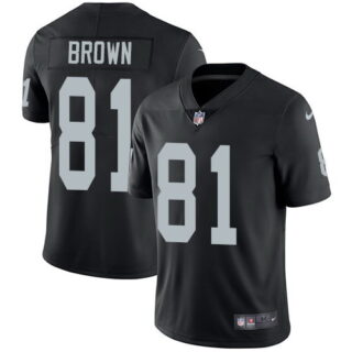 Men's Oakland Raiders #81 Tim Brown Black Team Color Mens Stitched Nfl Vapor Untouchable Limited Jersey