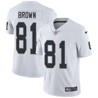 Men's Oakland Raiders #81 Tim Brown White Mens Stitched Nfl Vapor Untouchable Limited Jersey