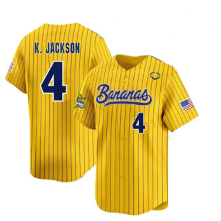 Men's Savannah Bananas #4 KJ Jackson Baseball Jersey