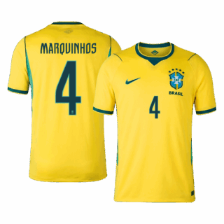 MARQUINHOS #4 Brazil Home Soccer Jersey World Cup 2026 Yellow