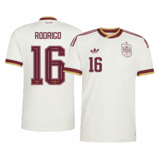 RODRIGO #16 Spain Away Soccer Jersey World Cup 2026 White