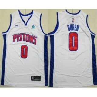 Men's Detroit Pistons #0 Jalen Duren White Icon Sponsor Swingman Jersey