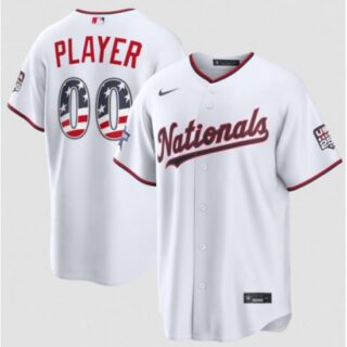 Men's Washington Nationals Active Player Custom White 2026 All-Star Edition Stars & Stripes & USA 250 Fourth of July Home Stadium Stitched Baseball Jersey