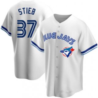 Men's Jordan Romano Blue Jays #37 Dave Stieb White Cooperstown Collection Jersey