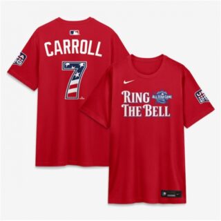 Men's National League #7 Corbin Carroll Red 2026 All-Star Game Name & Number T-Shirt