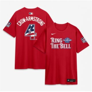Men's National League #4 Pete Crow-Armstrong Red 2026 All-Star Game Name & Number T-Shirt