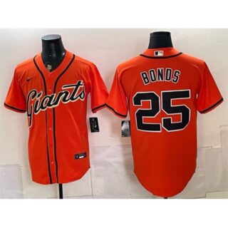 Men's San Francisco Giants #25 Barry Bonds Orange Cool Base Stitched Baseball Jersey
