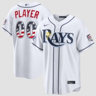 Men's Tampa Bay Rays Active Player Custom White 2026 All-Star Edition Stars & Stripes & USA 250 Fourth of July Home Stadium Stitched Baseball Jersey