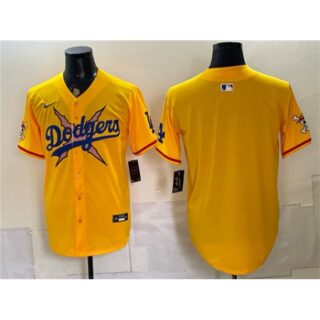 Men's Los Angeles Dodgers x One Piece Blank Yellow Vapor Premier Limited Stitched Baseball Jersey