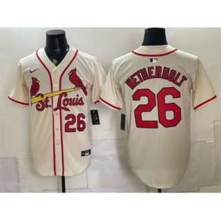 Men's St. Louis Cardinals #26 JJ Wetherholt Cream Limited Stitched Baseball Jersey