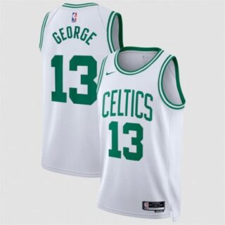 Men's Boston Celtics #13 Paul George White 2026 Association Edition Stitched Basketball Jersey