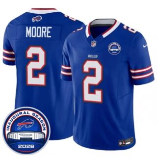 Men's Buffalo Bills #2 D.J. Moore Blue F.U.S.E. 2026 Inaugural Season at Highmark Stadium Football Stitched Jersey