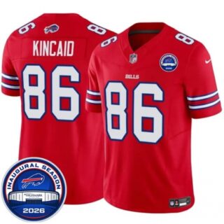 Men's Buffalo Bills #86 Dalton Kincaid Red F.U.S.E. 2026 Inaugural Season at Highmark Stadium Football Stitched Jersey