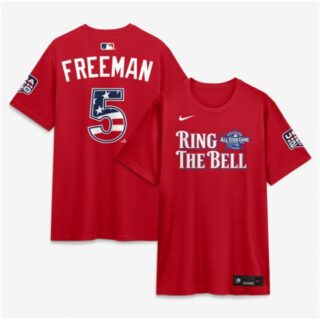 Men's National League #5 Freddie Freeman Red 2026 All-Star Game Name & Number T-Shirt