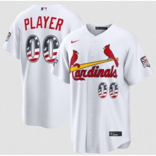 Men's St. Louis Cardinals Active Player Custom White 2026 All-Star Edition Stars & Stripes & USA 250 Fourth of July Home Stadium Stitched Baseball Jersey