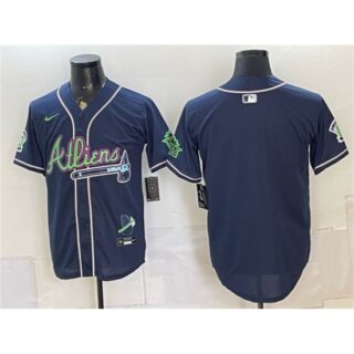 Men's Atlanta Braves Blank Navy Galaxy With Outkast Vapor Limited Stitched Baseball Jersey