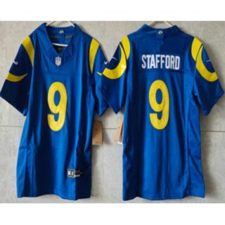 Womens Los Angeles Rams #9 Matthew Stafford Limited Blue FUSE Vapor Jersey
