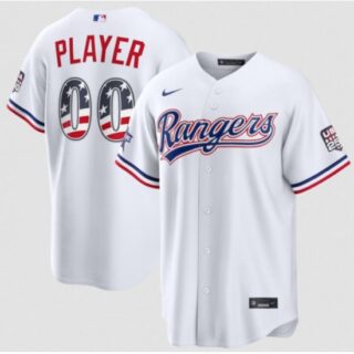 Men's Texas Rangers Active Player Custom White 2026 All-Star Edition Stars & Stripes & USA 250 Fourth of July Home Stadium Stitched Baseball Jersey