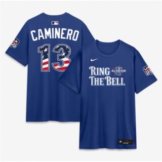 Men's American League #13 Junior Caminero Blue 2026 All-Star Game Name & Number T-Shirt
