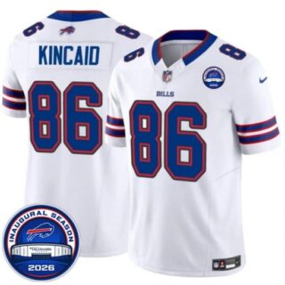 Men's Buffalo Bills #86 Dalton Kincaid White F.U.S.E. 2026 Inaugural Season at Highmark Stadium Football Stitched Jersey