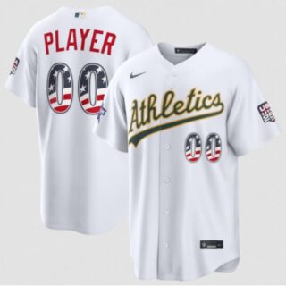 Men's Oakland Athletics Active Player Custom ACTIVE PLAYER Custom White 2026 All-Star Edition Stars & Stripes & USA 250 Fourth of July Home Stadium Stitche