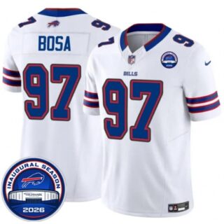 Men's Buffalo Bills #97 Joey Bosa White F.U.S.E. 2026 Inaugural Season at Highmark Stadium Football Stitched Jersey