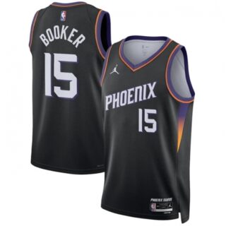Men's Phoenix Suns #15 Devin Booker Black 2026 Statement Edition Stitched Basketball Jersey