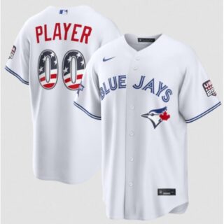 Men's Toronto Blue Jays Active Player Custom White 2026 All-Star Edition Stars & Stripes & USA 250 Fourth of July Home Stadium Stitched Baseball Jersey