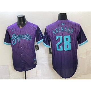 Men's Arizona Diamondbacks #28 Nolan Arenado Purple 2025 City Connect Limited Stitched Baseball Jersey