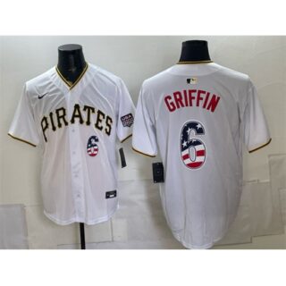 Men's Pittsburgh Pirates #6 Konnor Griffin White USA 250 Fourth of July Stitched Baseball Jersey