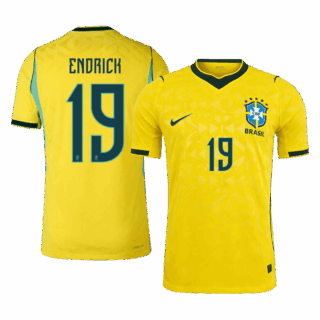 Brazil ENDRICK #19 Home Soccer Jersey Authentic 2026