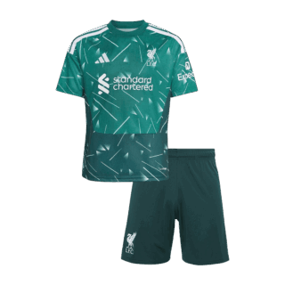 Kids Liverpool Goalkeeper Soccer Jersey Kit (Jersey+Shorts) 2026/27 Green
