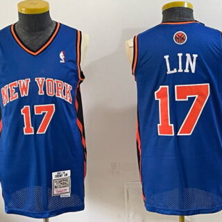 Men's New York Knicks #17 Jeremy Lin Mitchell & Ness 2011-12 Hardwood Classics Swingman Jersey - Royal Blue