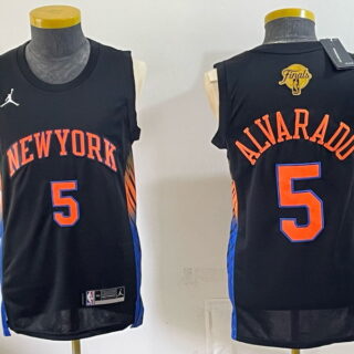 Men's New York Knicks #5 Jose Alvarado Jordan Brand Finals Back Collar Patch Basketball Jersey - Black