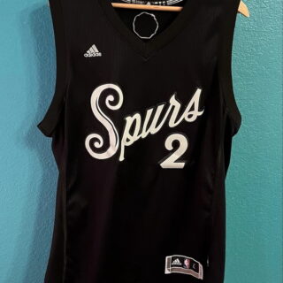 Men's San Antonio Spurs #2 Kawhi Leonard Large Christmas Jersey Adidas Black